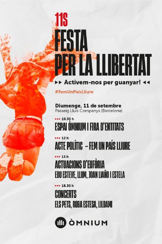 Manifestación del 11 de septiembre y conciertos Diada 2022 Barcelona