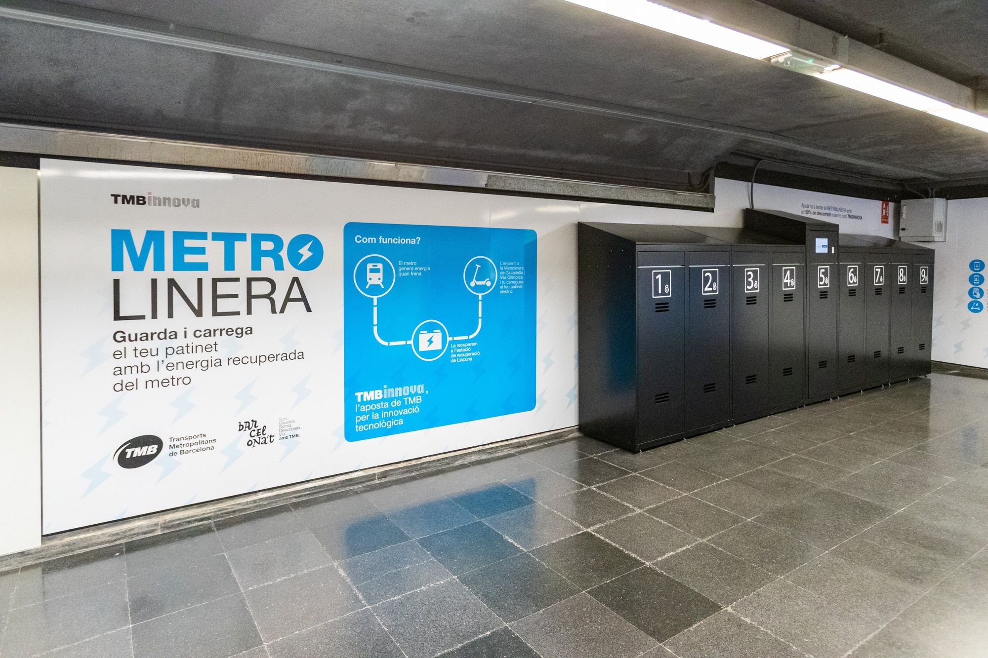 Carga un patinete con la frenada del metro en las “Metrolineras”