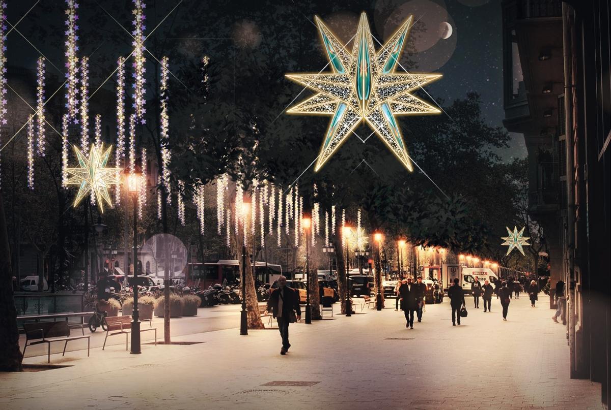 Con estrellas se iluminará el Paseo de Gràcia esta Navidad