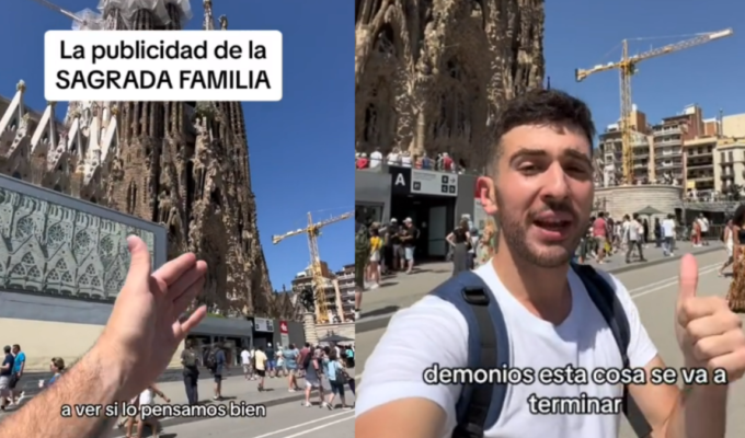 Joven argentino en TikTok opina sobre las obras interminables en la Sagrada Familia