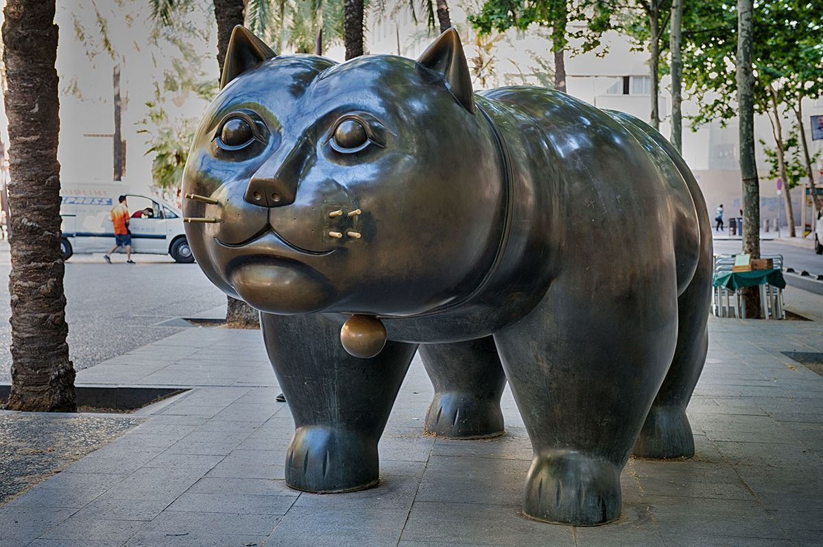 El gato de la Rambla del Raval queda huérfano con la muerte de su escultor Fernando Botero
