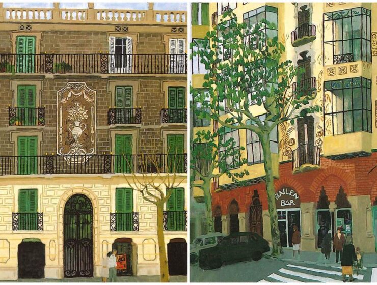 Pinturas modernistas de Núria Llimona, rescatan las fachadas originales del  Eixample