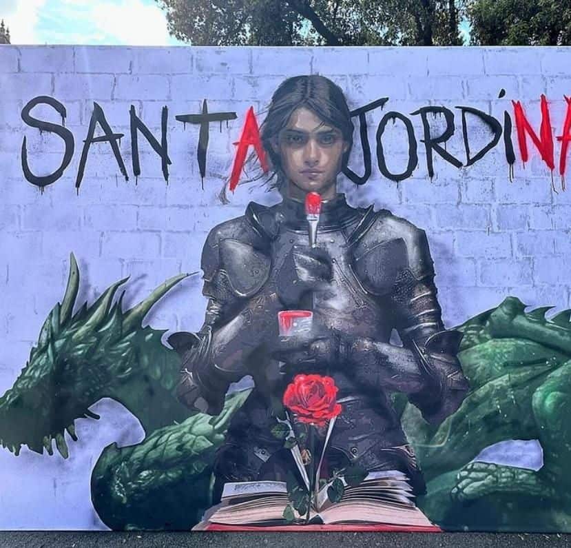 Santa Jordina, TvBoy's new mural in Barcelona